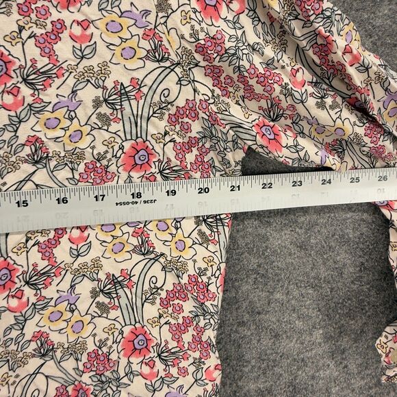 Big Dart Shirt Women 16 Gray Floral Button Up Collared Long Sleeve Casual - Picture 5 of 7